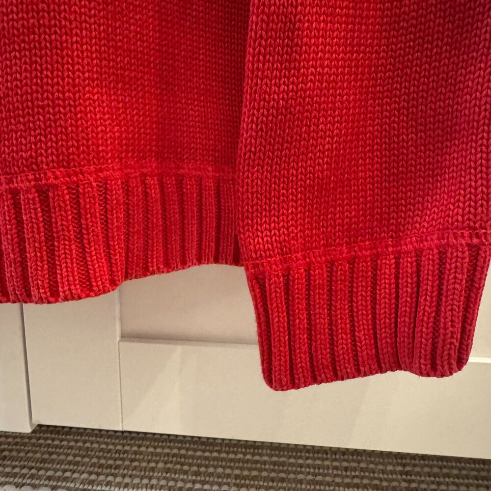 Vintage 90's Polo by Ralph Lauren Red Sweater, Large, 100% Cotton, Made in Japan - Picture 4 of 8